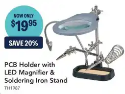 Jaycar Electronics PCB Holder with LED Magnifier & Soldering Iron Stand offer