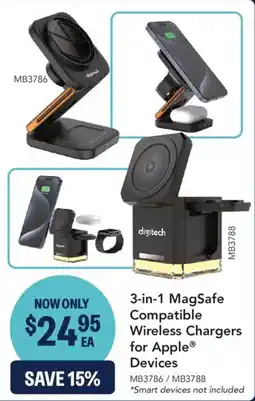 Jaycar Electronics 3-in-1 MagSafe Compatible Wireless Chargers for Apple Devices offer