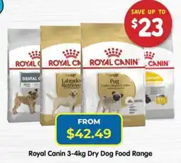 PetO Royal Canin 3-4kg Dry Dog Food Range offer