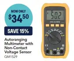 Jaycar Electronics Digital Multimeter with Non-Contact Voltage Sensor offer