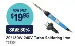 Jaycar Electronics 20/130W 240V Turbo Soldering Iron TS1554 offer