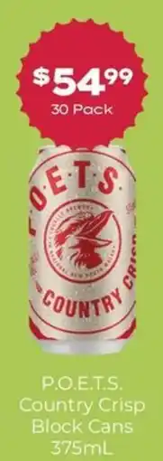Thirsty Camel P.O.E.T.S. Country Crisp Block Cans offer