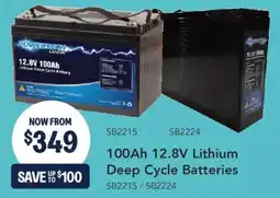 Jaycar Electronics Powertech Lithium 100Ah 12.8V Deep Cycle Battery offer
