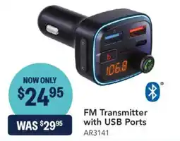 Jaycar Electronics FM Transmitter with USB Ports offer
