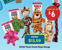 PetO KONG Plush/Knots/Rope Range offer