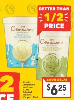 Supa Valu Streets Cremissimo Ice Cream offer