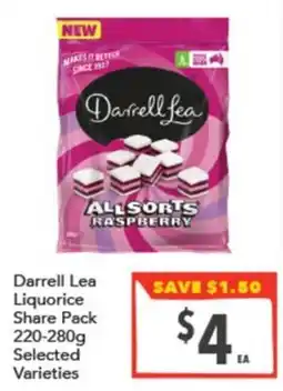 Supa Valu Darrell Lea Liquorice Share Pack Selected Varieties offer