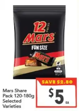 Supa Valu Mars Share Pack Selected Varieties offer