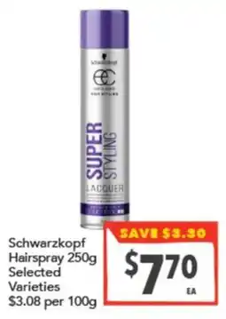 Supa Valu Schwarzkopf Hairspray offer