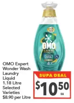 Supa Valu OMO Expert Wonder Wash Laundry Liquid Selected Varieties offer