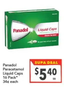 Supa Valu Panadol Paracetamol Liquid Caps offer