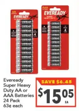 Supa Valu Eveready Super Heavy Duty AA or AAA Batteries offer