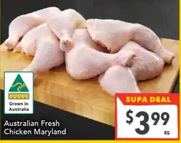 Supa Valu Australian Fresh Chicken Maryland offer