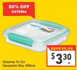 Supa Valu Sistema To Go Sandwich Box offer