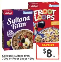 Supa Valu Kellogg's Sultana Bran or Froot Loops offer