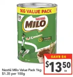 Supa Valu Nestlé Milo Value Pack offer