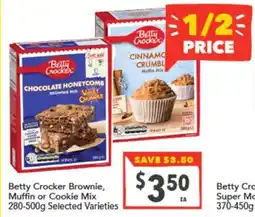 Supa Valu Betty Crocker Brownie, Muffin or Cookie Mix offer