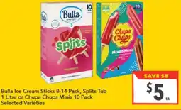 Supa Valu Bulla Ice Cream Sticks Splits Tub offer