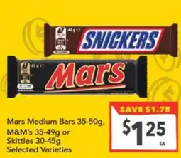 Supa Valu Mars Medium Bars offer