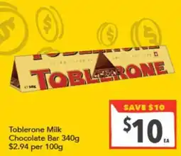 Supa Valu Toblerone Milk Chocolate Bar offer