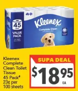 Supa Valu Kleenex Complete Clean Toilet Tissue offer