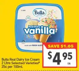Supa Valu Bulla Real Dairy Ice Cream offer