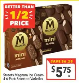 Supa Valu Streets Magnum Ice Cream 4-6 Pack Selected Varieties offer