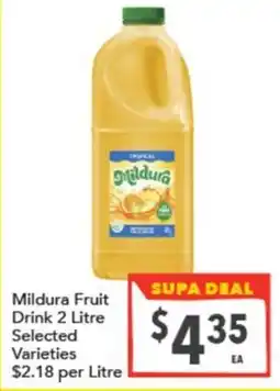 Supa Valu Mildura Fruit Drink offer