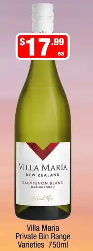 Liquor Stax Villa Maria Private Bin Range Varieties offer