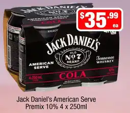 Liquor Stax Jack Daniel's American Serve Premix offer