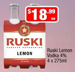 Liquor Stax Ruski Lemon Vodka offer