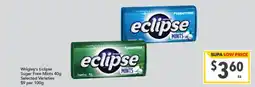 Supa Valu Wrigley's Eclipse Sugar Free Mints offer