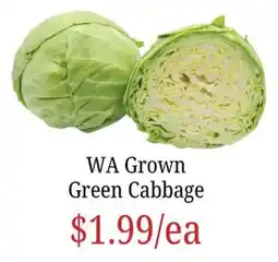 Farmer Jack's WA Grown Green Cabbage offer
