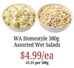 Farmer Jack's WA Homestyle Assorted Wet Salads offer
