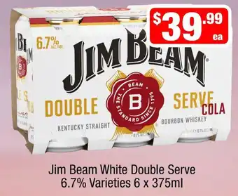 Liquor Stax Jim Beam White Double Serve offer