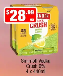 Liquor Stax Smirnoff Vodka Crush 6% offer