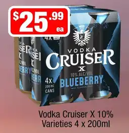 Liquor Stax Vodka Cruiser X 10% Varieties offer