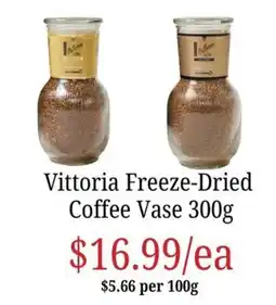 Farmer Jack's Vittoria Freeze-Dried Coffee Vase offer