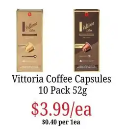 Farmer Jack's Vittoria Coffee Capsules offer