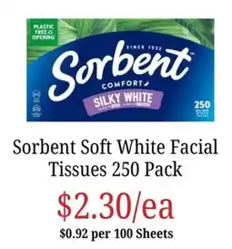 Farmer Jack's Sorbent Soft White Facial Tissues offer