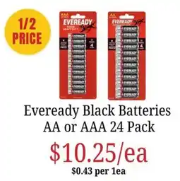 Farmer Jack's Eveready Black Batteries offer