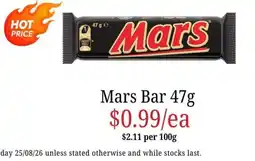 Farmer Jack's Mars Bar offer