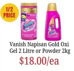 Farmer Jack's Vanish Napisan Gold Oxi Gel or Powder offer