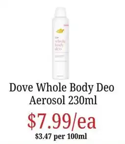 Farmer Jack's Dove Whole Body Deo Aerosol offer