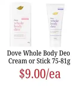Farmer Jack's Dove Whole Body Deo offer