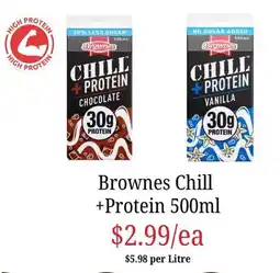 Farmer Jack's Brownes Chill + Protein 500ml offer