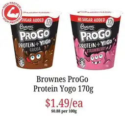 Farmer Jack's Brownes ProGo Protein Yogo offer
