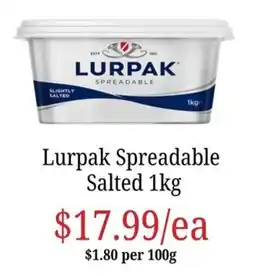 Farmer Jack's Lurpak Spreadable Salted offer