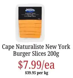 Farmer Jack's Cape Naturaliste New York Burger Slices offer