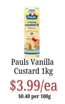 Farmer Jack's Pauls Vanilla Custard offer